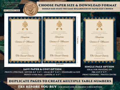 Muslim Wedding invitation as Arabic Wedding Card, Nikkah invite, Nikah invitation as Arabic invite, Moroccan invite as Muslim invitation