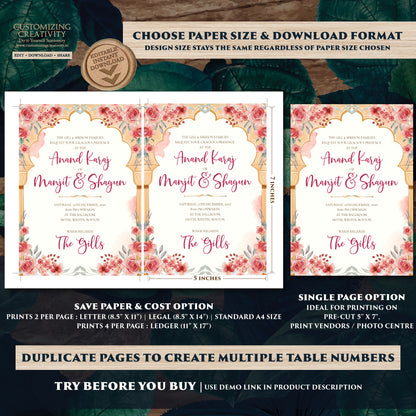 Digital Sikh Shaadi card Punjabi wedding invitation, Punjabi Wedding card & Sikh Wedding invitation, Indian wedding Anand Karaj invitation