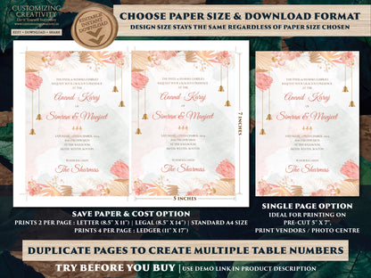 Sikh wedding card as Anand Karaj invitation, Sikh Wedding Invite Indian as Punjabi Wedding invite, Sikh invitations as Punjabi wedding card
