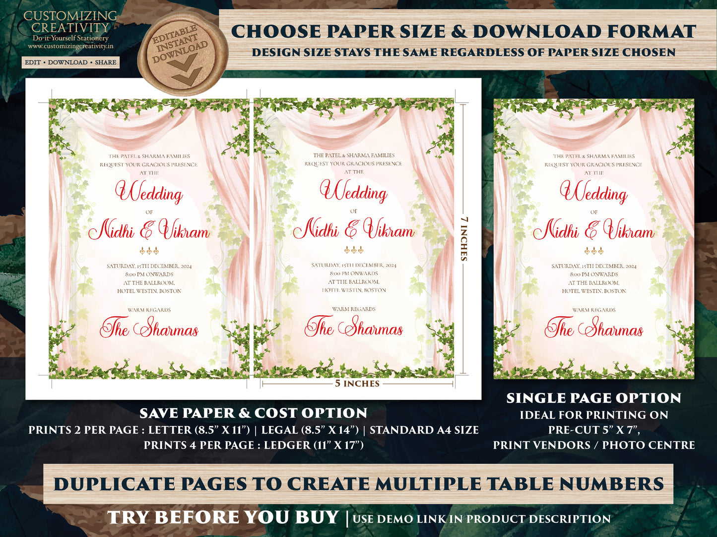 Indian Wedding invite & Indian invitations, Wedding invite Indian as Indian wedding card, Hindu wedding invitation as Hindu Wedding card